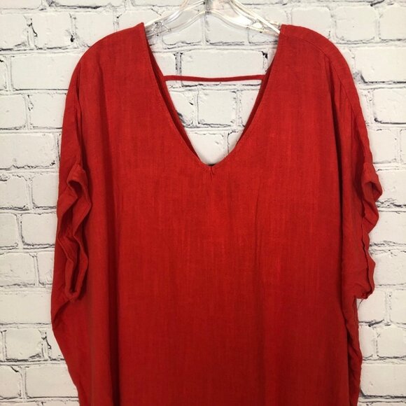 NWT Umgee Orange Fringe Tunic Dress Size 1XL - Picture 2 of 7